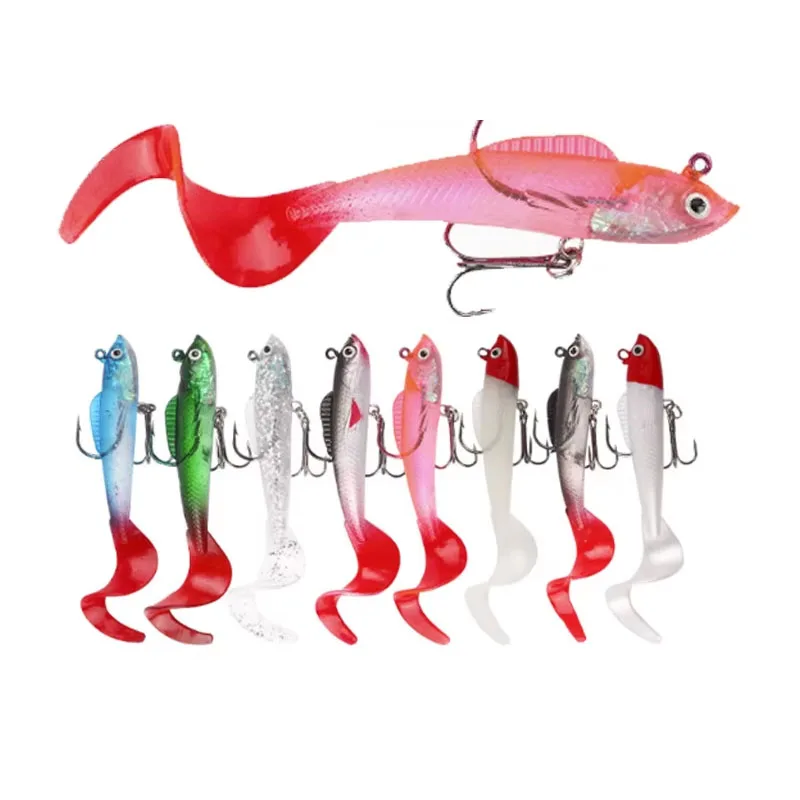 

Lead Head Silicone Bait Fishing Lure Soft Baits Artificial Worm Lure Wobblers for Pike Winter Fishing Tackle Lures