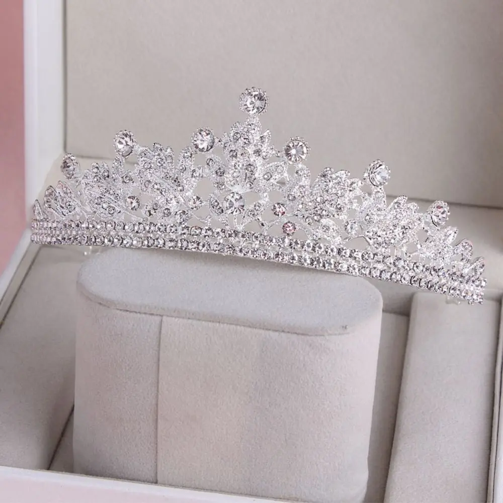 Wedding Hair Accessories Water Drop Crystal Tiara Luxury Princess Headband Rhinestone Queen Crown Headdress Sparkling