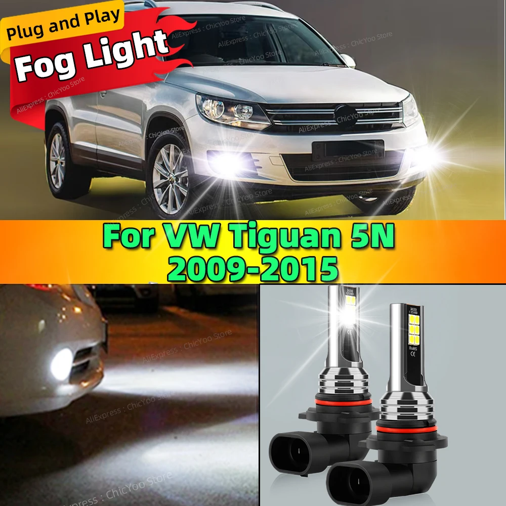 

2Pcs LED Front Fog Light Car Bulb Accessories 6000K Canbus Lamp 80W For VW Tiguan 5N 2009 2010 2011 2012 2013 2014 2015