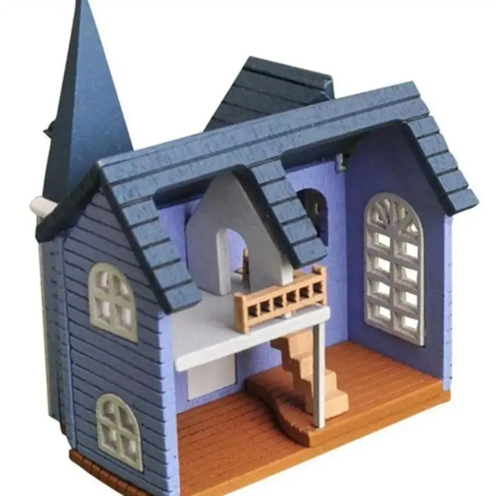 Casa di città da favola in legno Fai da te assemblare case delle bambole Bambole Casa in miniatura Artigianato Mini miniatura assemblare casa regalo