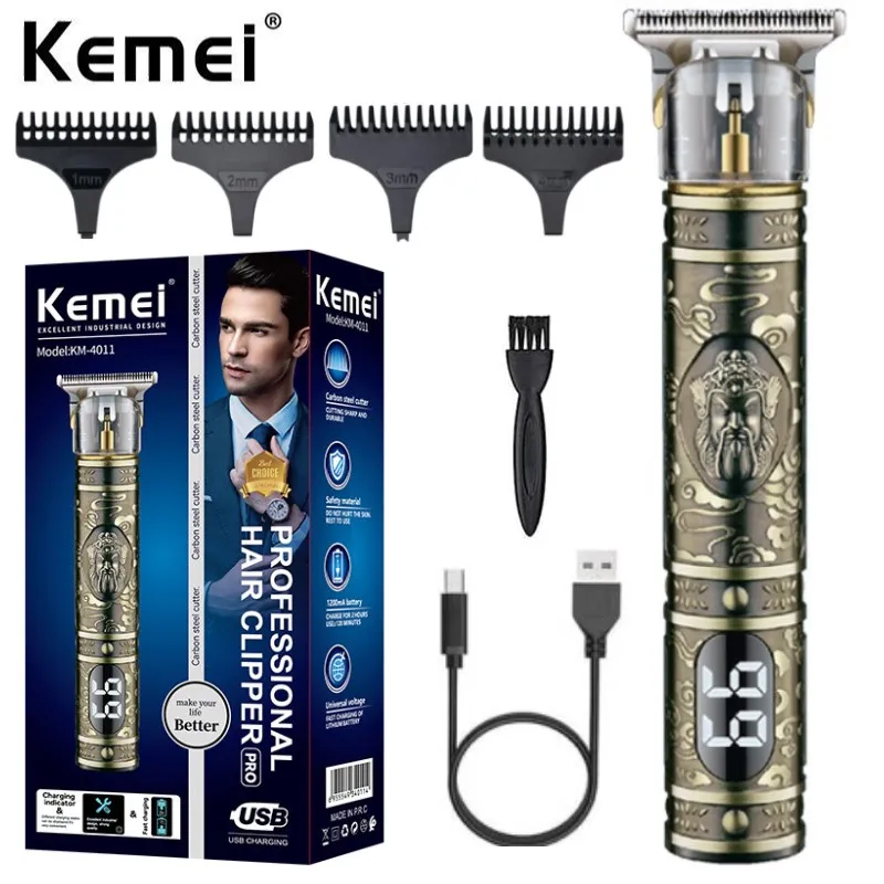 

Kemei 4011 full metal professional hair trimmer for men barber beard hair clipper electric hair cutting machine rechargeable