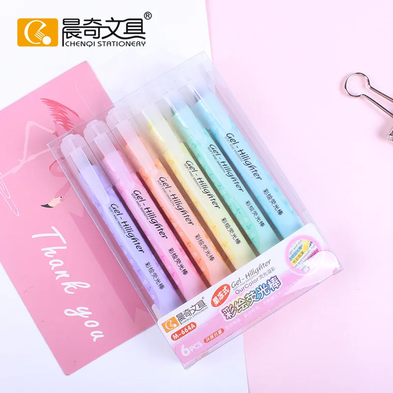 6 Teile/satz Gel Bibel Textmarker Stifte Keine Bluten Assorted Farben Bibel Marker Nette Bibel Studie Journaling Schule Liefert Pastell