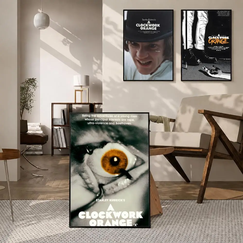 Movie A Clockwork Orange Poster Self‑Adhesive Waterproof PP Poster Coffee House Bar Wall Art Sticker Room Home Decor