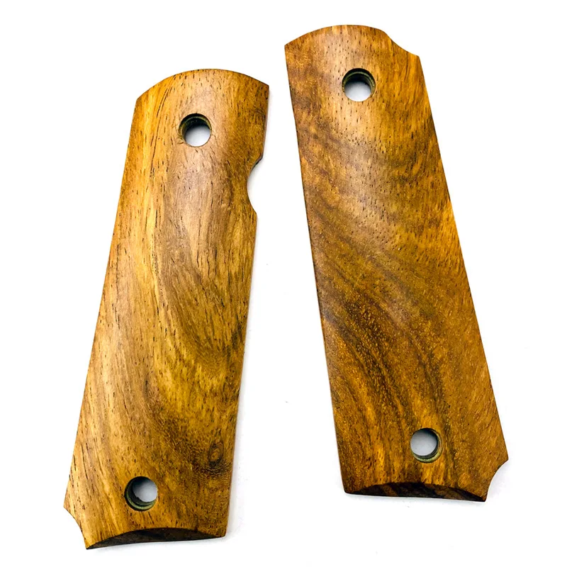 A Pair Natural Rosewood Shank Cocobolo Wenge Non-slip Patches Handle Scales for 1911 Models Grips Models