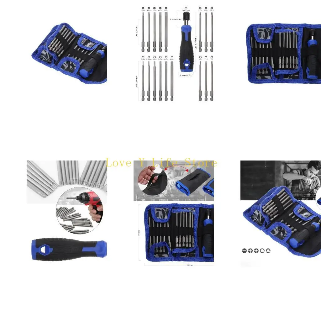 L74C Pratico Bit sicurezza a lungo set con pezzi cacciavite per cacciavite