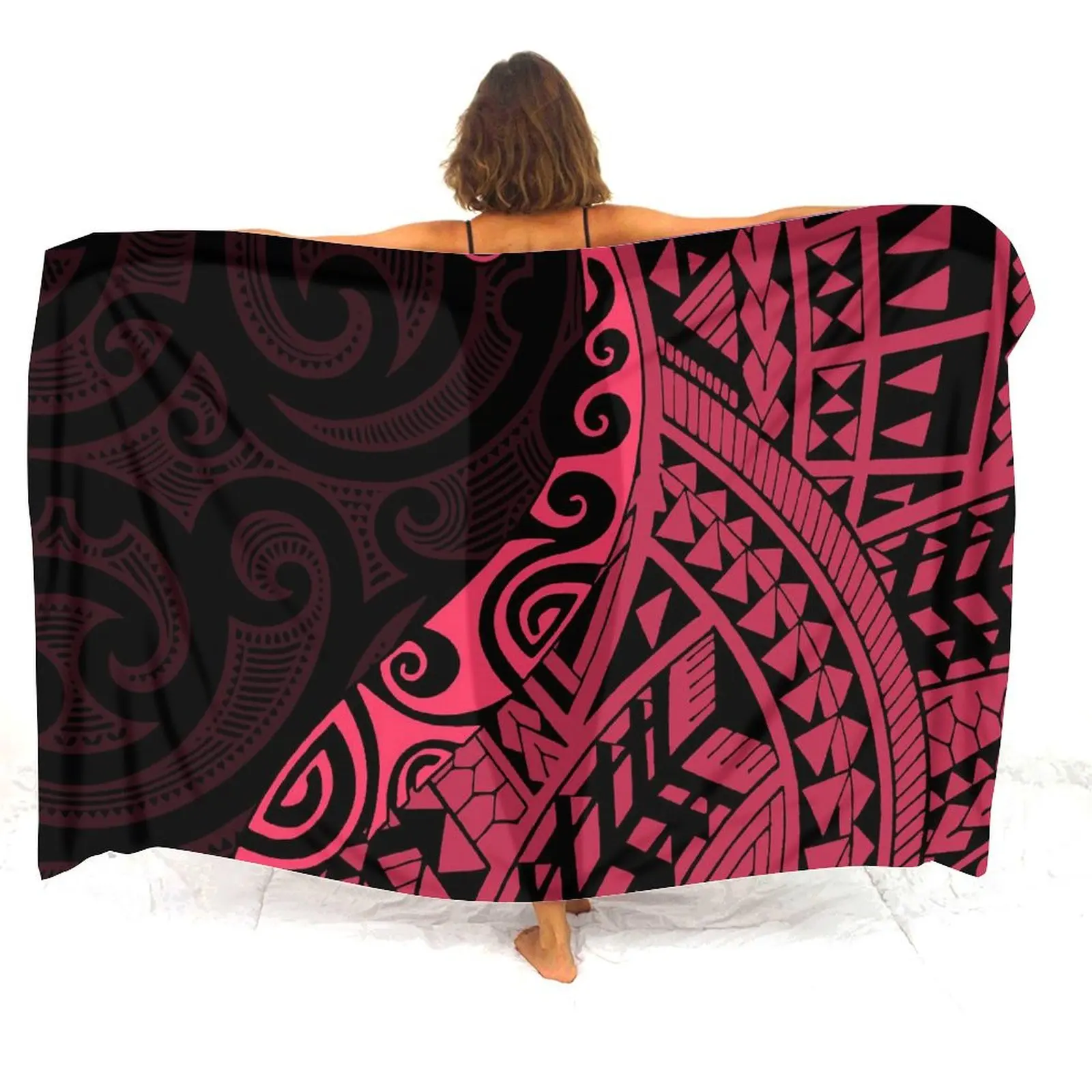 Pacific Island Ladies Summer Sarong Tessuto leggero e confortevole personalizzato Design con motivo personalizzato Stampa tradizionale polinesiana