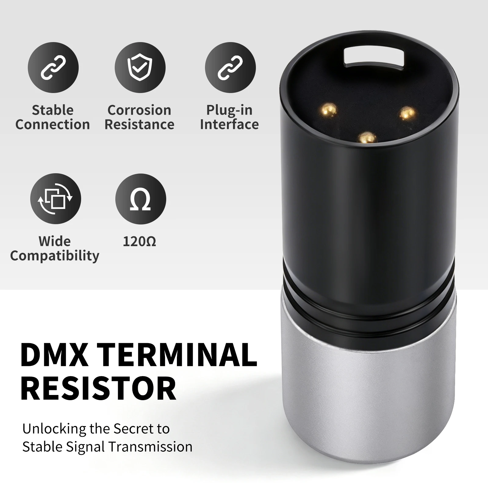 120 Ohm 3-Pin XLR/DMX Terminator Audio Converter Connector Adapter 3 Pin XLR Male Microphone Cable Connectors