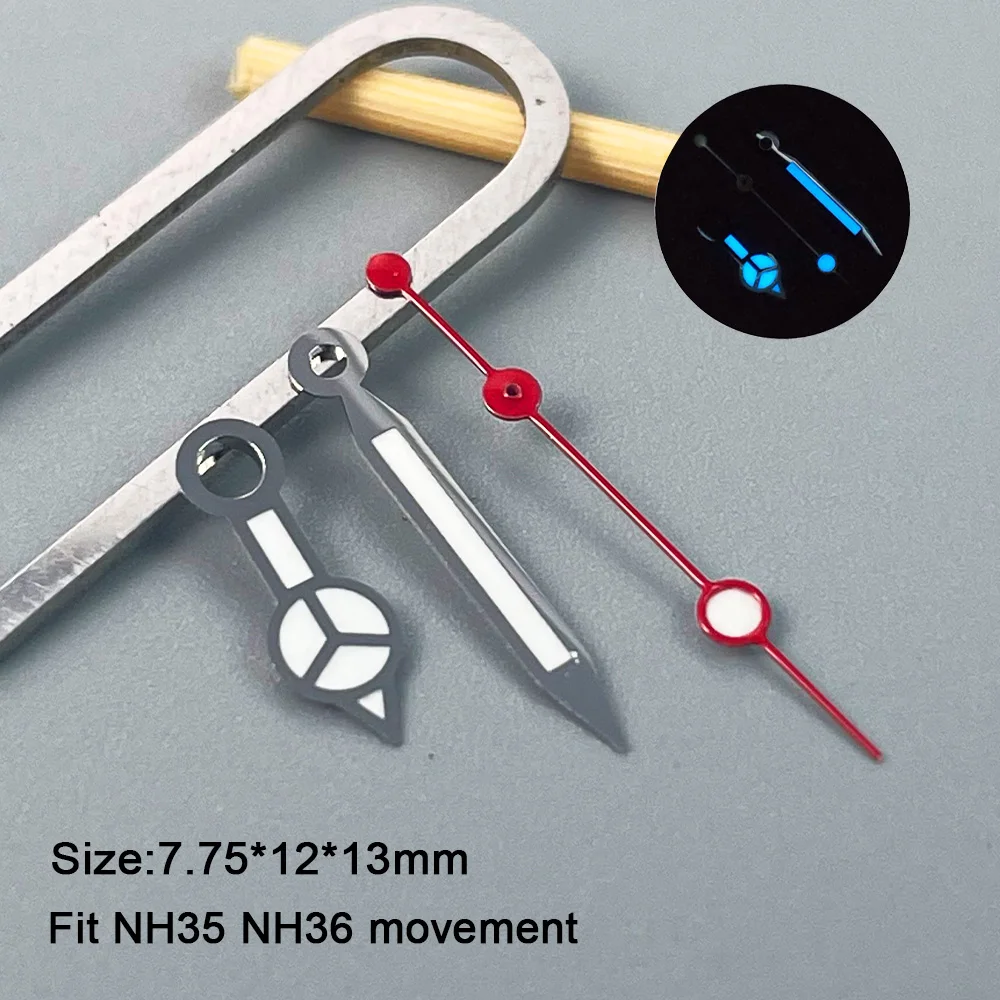 NH35 Wijzers Rose Goud Zilver Goud Horloge Wijzers Voor NH35/NH36/4R/7S Beweging Horloges Pointers blauw Lichtgevend