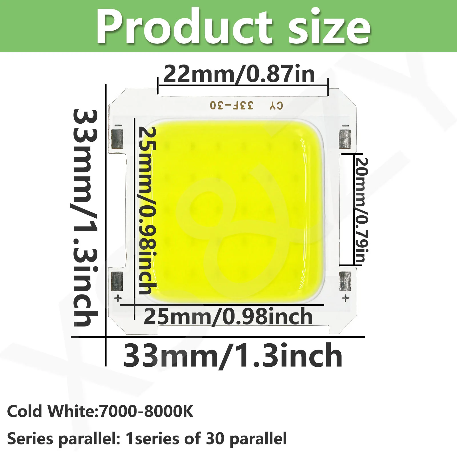 LED COB Light Source 5W DC3-4V Square White 7000-8000K For USB Portable Mini Keychain Camping Light Pocketflashlight Outdoor