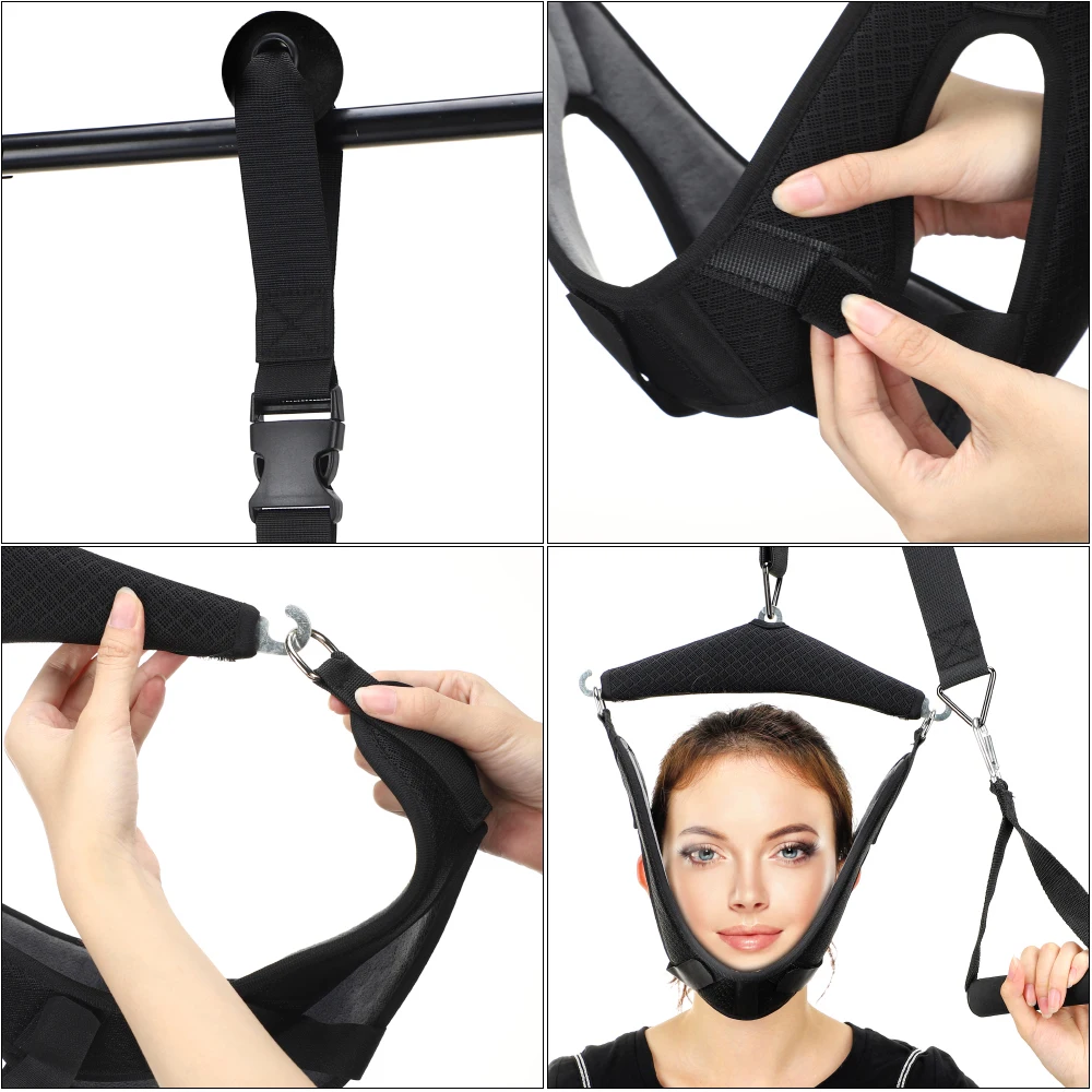 Cervical Neck Traction Hanging Device Soft Neck Stretching Belt Pain Relief Medical Neck Orthosis Traction Frame Adjustable