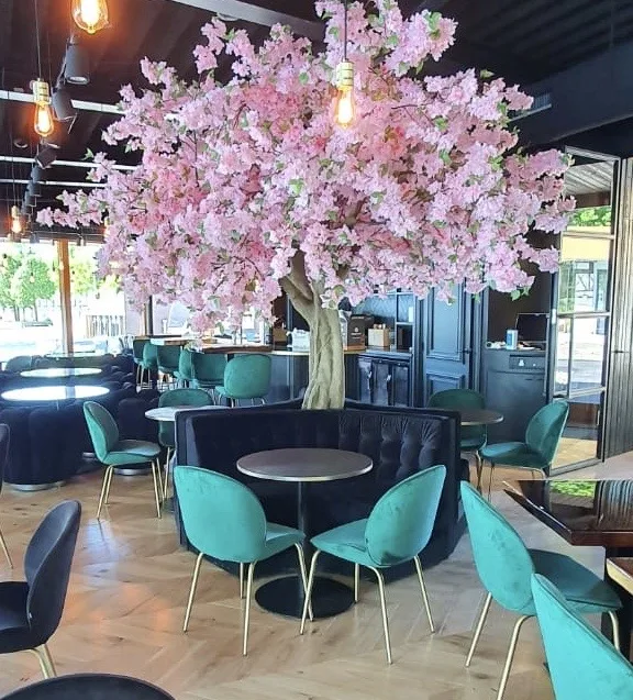 songtao Hot Sale Artificial Indoor Outdoor Fiberglass Fake Cherry Blossom Tree For Wedding Decoration