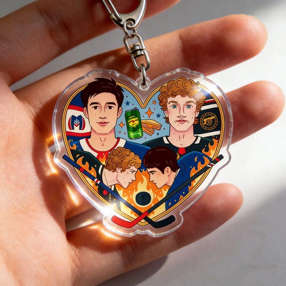 Heated Rivalry Canadian Wolf Bird / Wow Genetic / Hollander Rozanov / I'm Coming To The Cottage / We Didn't Even Kiss Keychain