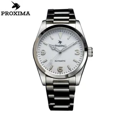 2024 Proxima PX1690-369 37mm Simple Men Watches SW200 Movement​ Automatic Mechanical Leather Bracelet 20 Bar Waterproof Luminous