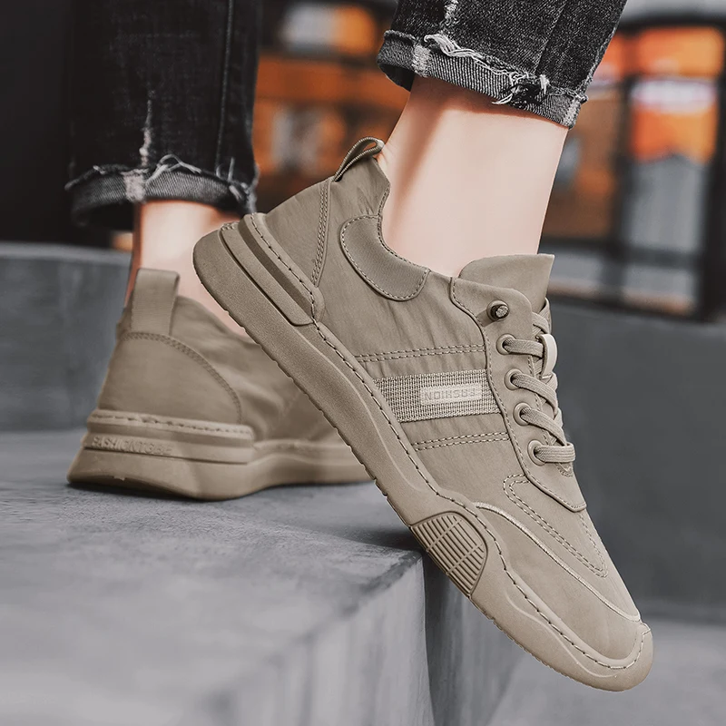 

Мужская повседневная новая всесезонная спортивная обувь большого размера на плоской подошве с низким берцем и круглым носком, подходящая по цвету, на мягкой подошве