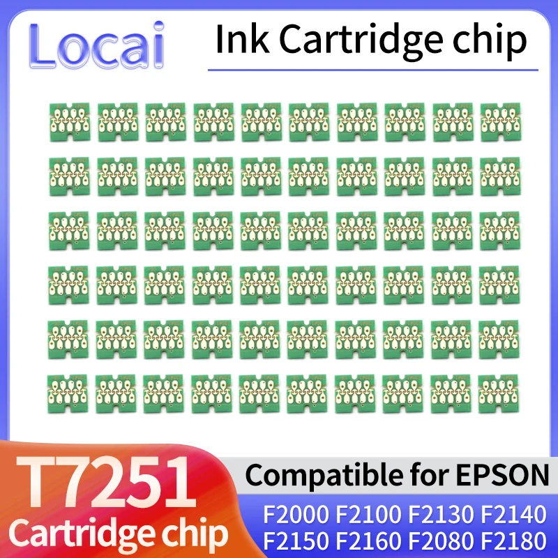 6-60pcs T7251-T7254 T725A1 T725A2 White Ink Cartridge Chip For Epson SureColor F2100 SC-F2000 SC-F2100 F2130 F2140 Printer Chip