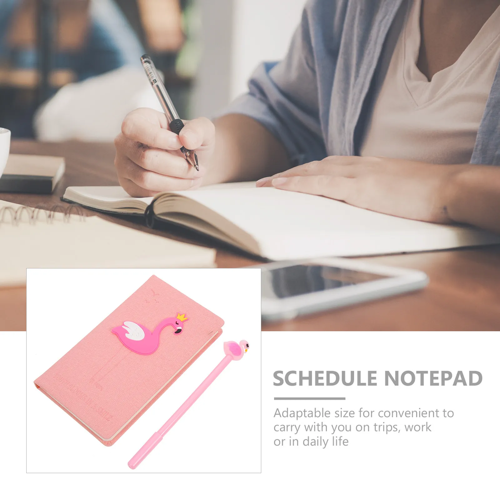 1 Set Of Flamingo Notepad Portable Notebook For Journal Students Writing Memo Daily Plan Business Cover Gift School