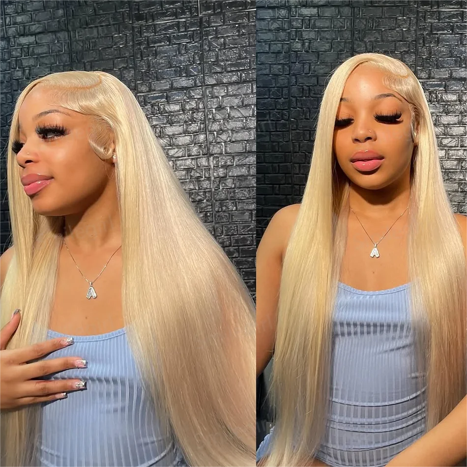 Peruca Frontal Do Laço Transparente Reto, Cabelo Humano Loiro Mel, HD, 613, 13x6, 13x4