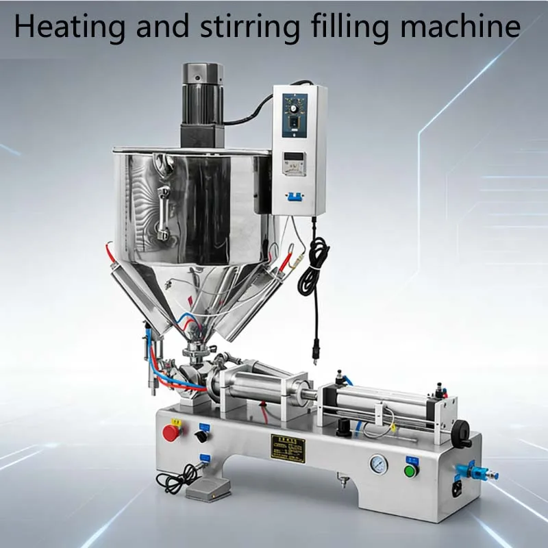 

Машина для розлива косметического геля и крема с медовым соусом, одноголовочная, с подогревом и перемешиванием