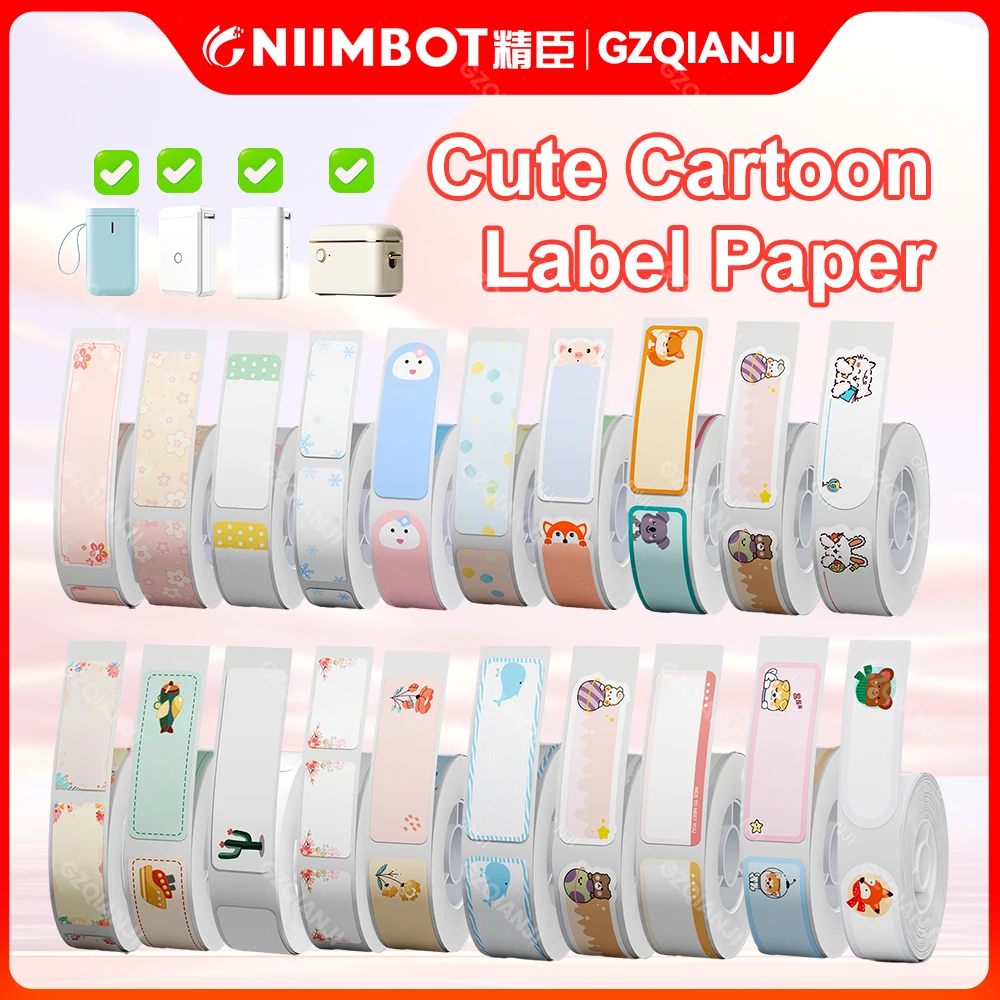 NIIMBOT D101 D11 D110 Thermal Color Label Tape Paper Self Adhesive Sticker Flower Waterproof Sticker for Label Maker Official