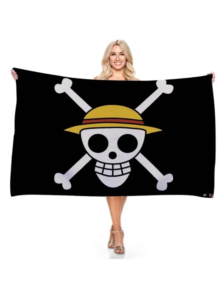 Nieuwe Een Stuk 90*150 CM Polyester Piraat Aap D. Luffy Schedel Vlag Een Stuk strohoed piraten Trompet banner vlag - afbeelding 2