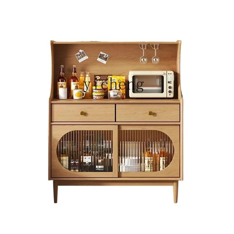 

solid wood dining side cabinet locker modern simple Nordic living room tea cabinet