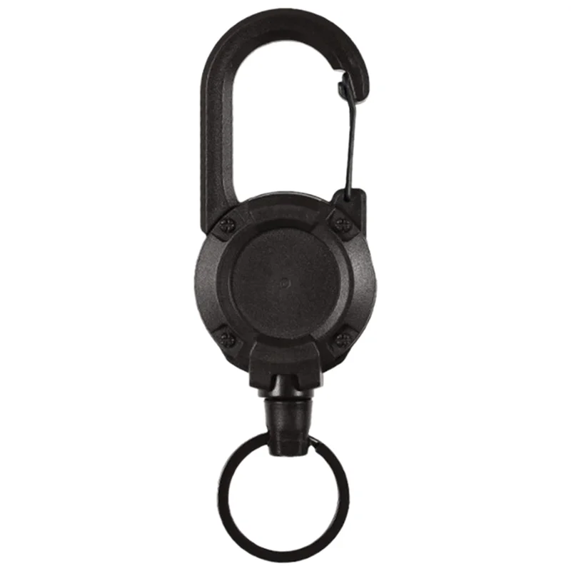 New Heavy Duty Retractable Pull Badges Carabiner Key Chain Buckle Key Holder Outdoor Keychain Holds Multiple Tools Black