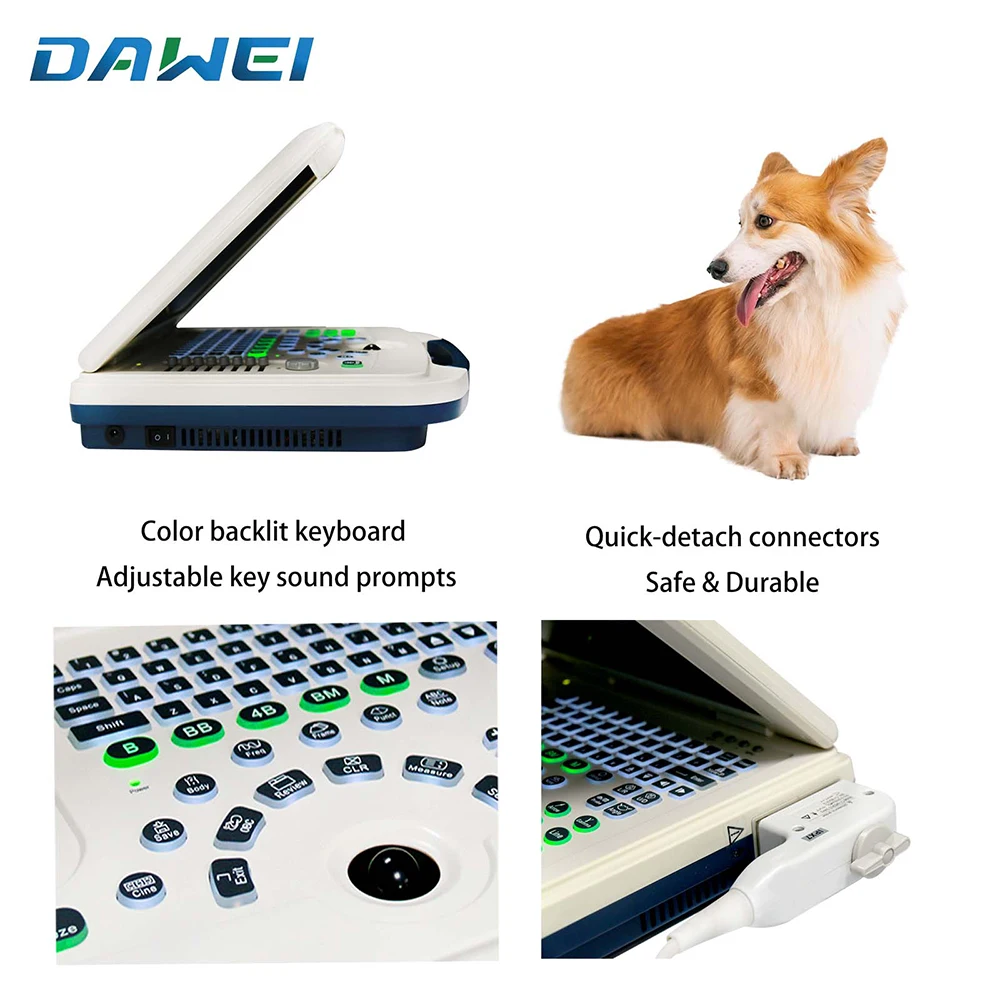 Portable Veterinary Ultrasound Rectal Scanner 12.1 Inch Laptop Vet Pregnancy Machine 7.5MHz Probe for Horse Cow Camel DAWEI