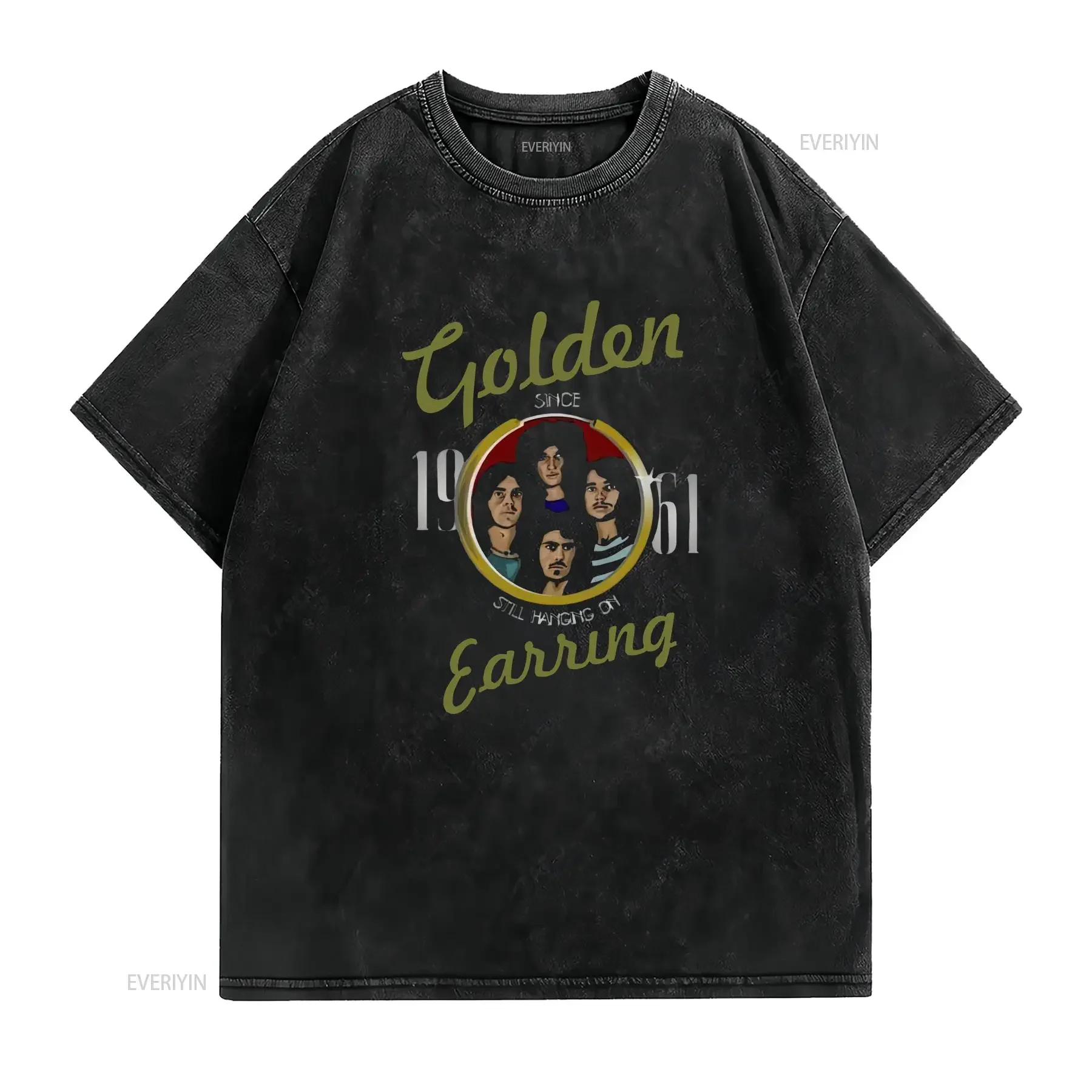 GOLDEN EARRING STILL HANGING ON T Shirt Black S 5XL E1856 vintage Washed Casual Top For Everyday Wear Versatile Breathable