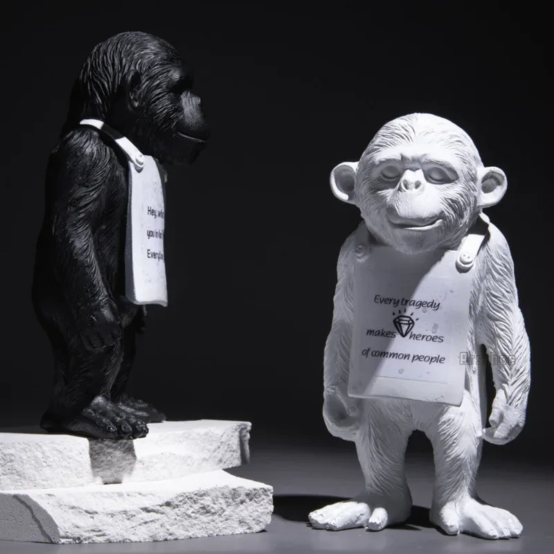 Banksy Monkey Gorilla Resin Statue Sculpture Street Art Craft Desk Figurines For Interior Home Decoration Accessories