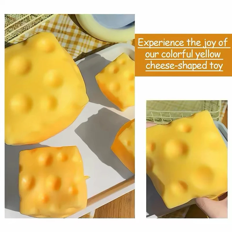 Simulierter Käse Langsam Zurückfederndes Quetsch-Ornament Riesiges Käse-Quetschspielzeug Sensorisches Anti-Stress Käsewürfel-Ball S/M/L Mehrere Größen – Detail 6