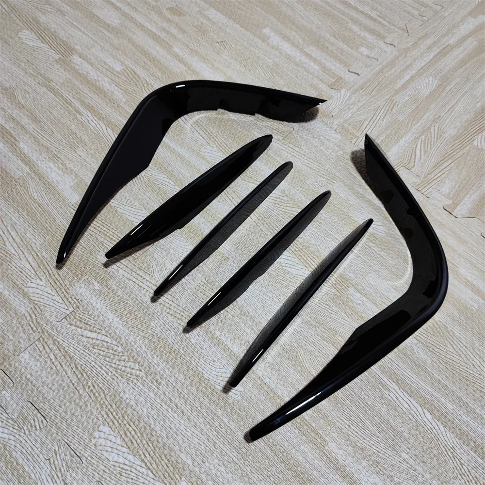 6Pcs For Mercedes Benz GLC Class X253 GLC260 300 GLC43 AMG 2016-2019 Front Bumper Splitter Spoiler Fog Light Trim Wind Knife New