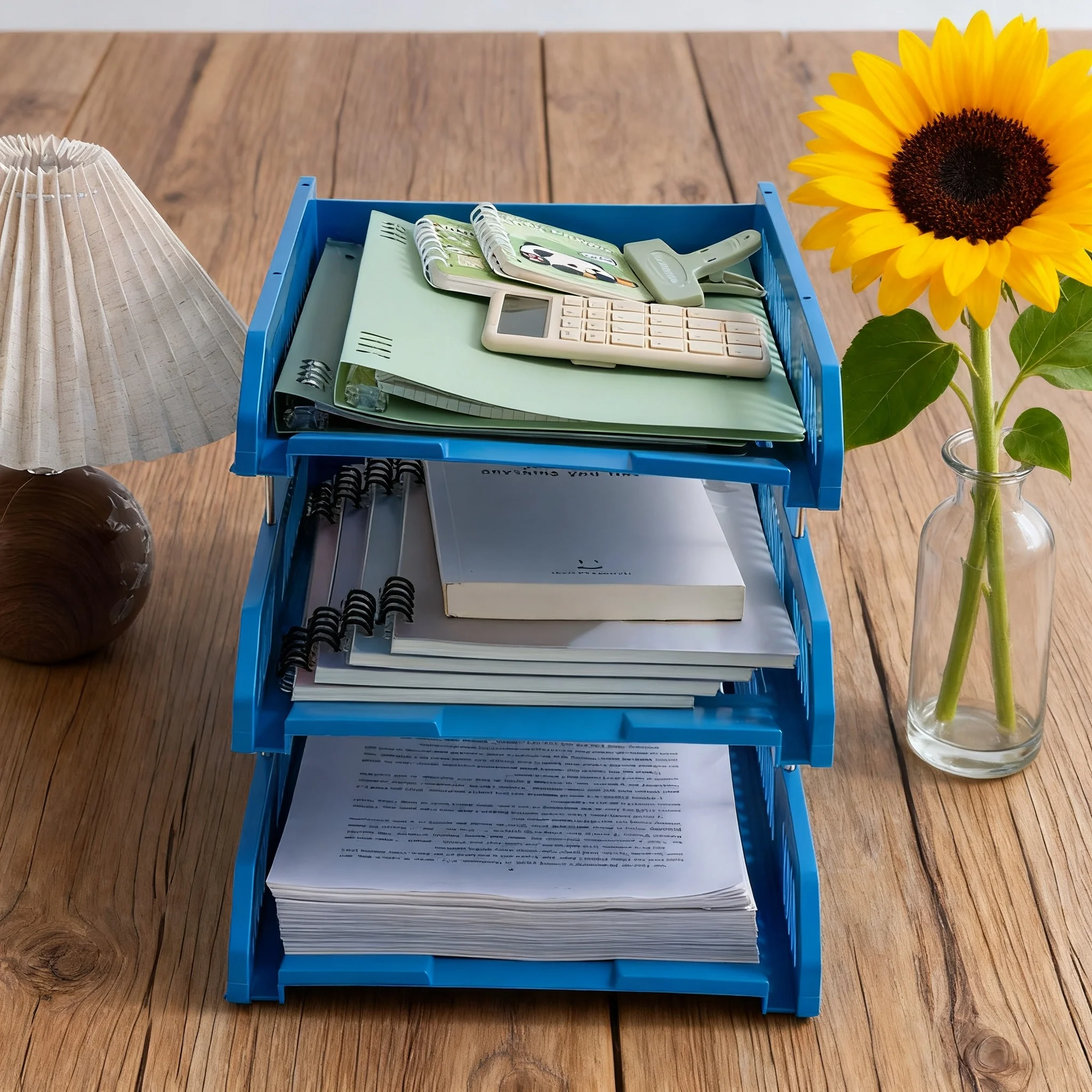 Dreischichtiges Aktenregal, Ordner-Aufbewahrungsregal, Bücherregal, einfaches Desktop-Aktenregal, mehrschichtiger Aktenhalter, Aktenbox, Aktenablage