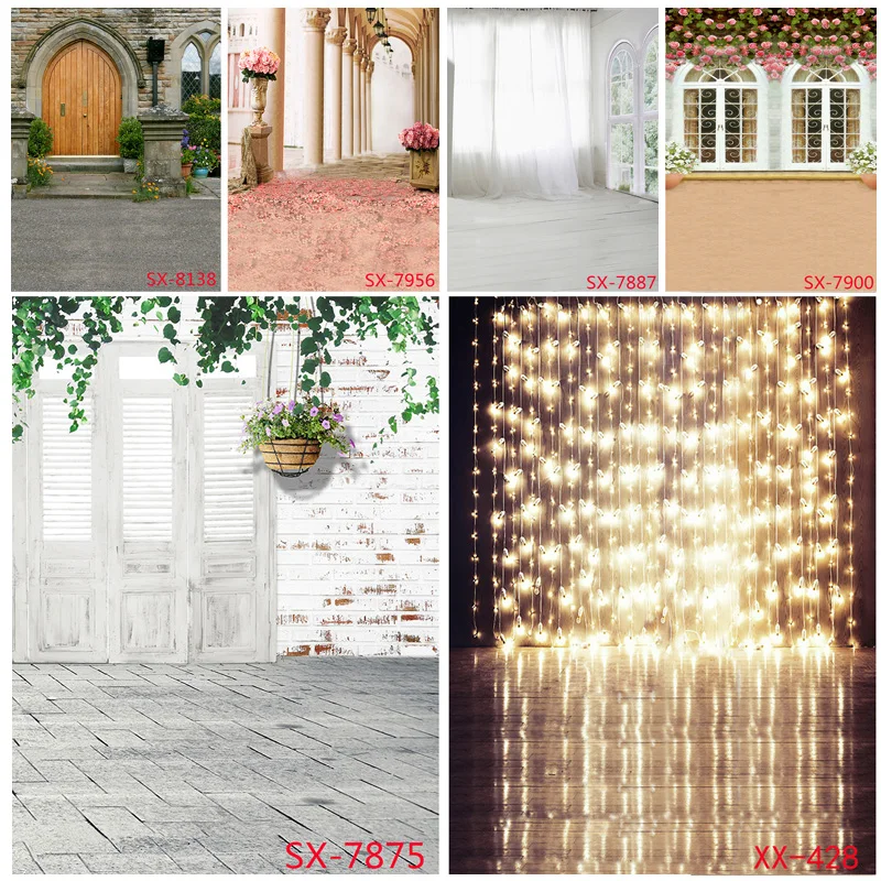 

ZHISUXI Vinyl Photography Backdrops Prop Flower Wood Floor Castle Wedding Theme Photo Studio Background YXFL-69