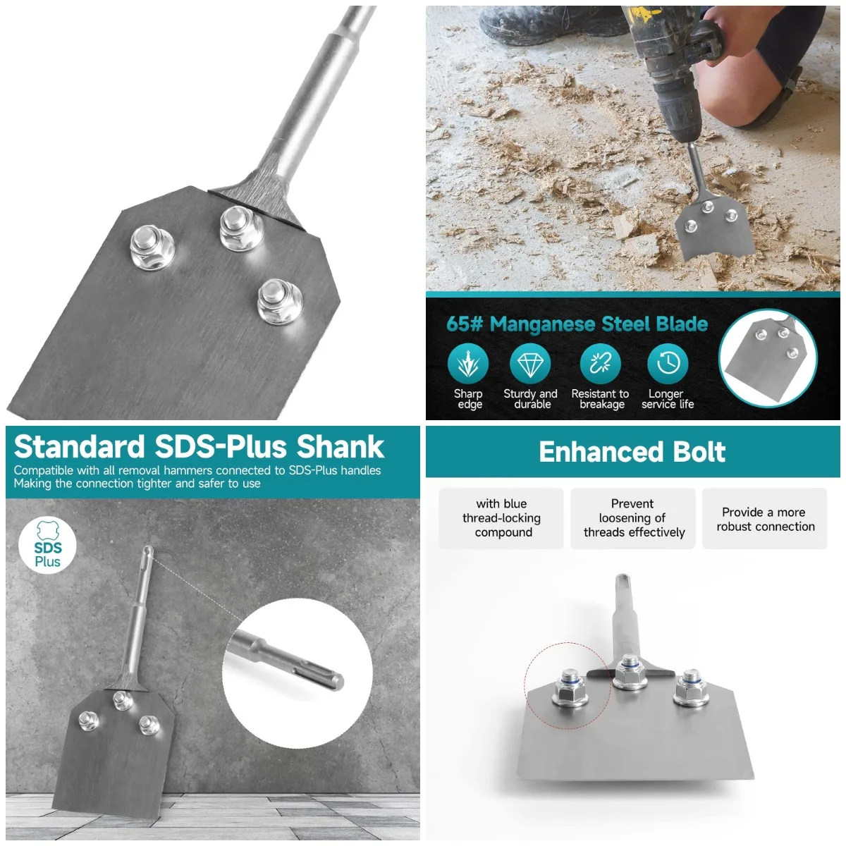 

4-дюймовый скребок для пола SDS-Plus, долото из легированной стали для удаления плитки и тонкого набора