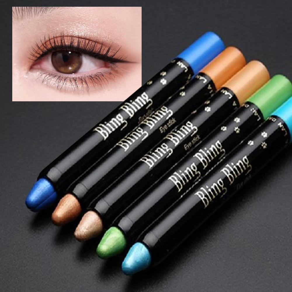 Pearlescent Blue White Eyeshadow Eyeliner Pencil Waterproof Glitter Matte Nude Eye Shadow Makeup Pigment Silkworm Eyeshadow Pen