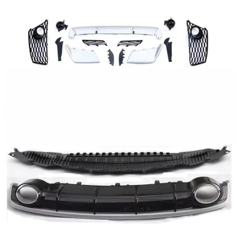 

Car Front Bumper Grille Fog Lamp Frame Rear Lip Tail Throat for Audi A6 2016-2018 Upgraded to RS6 Style Body Kit Assembly
