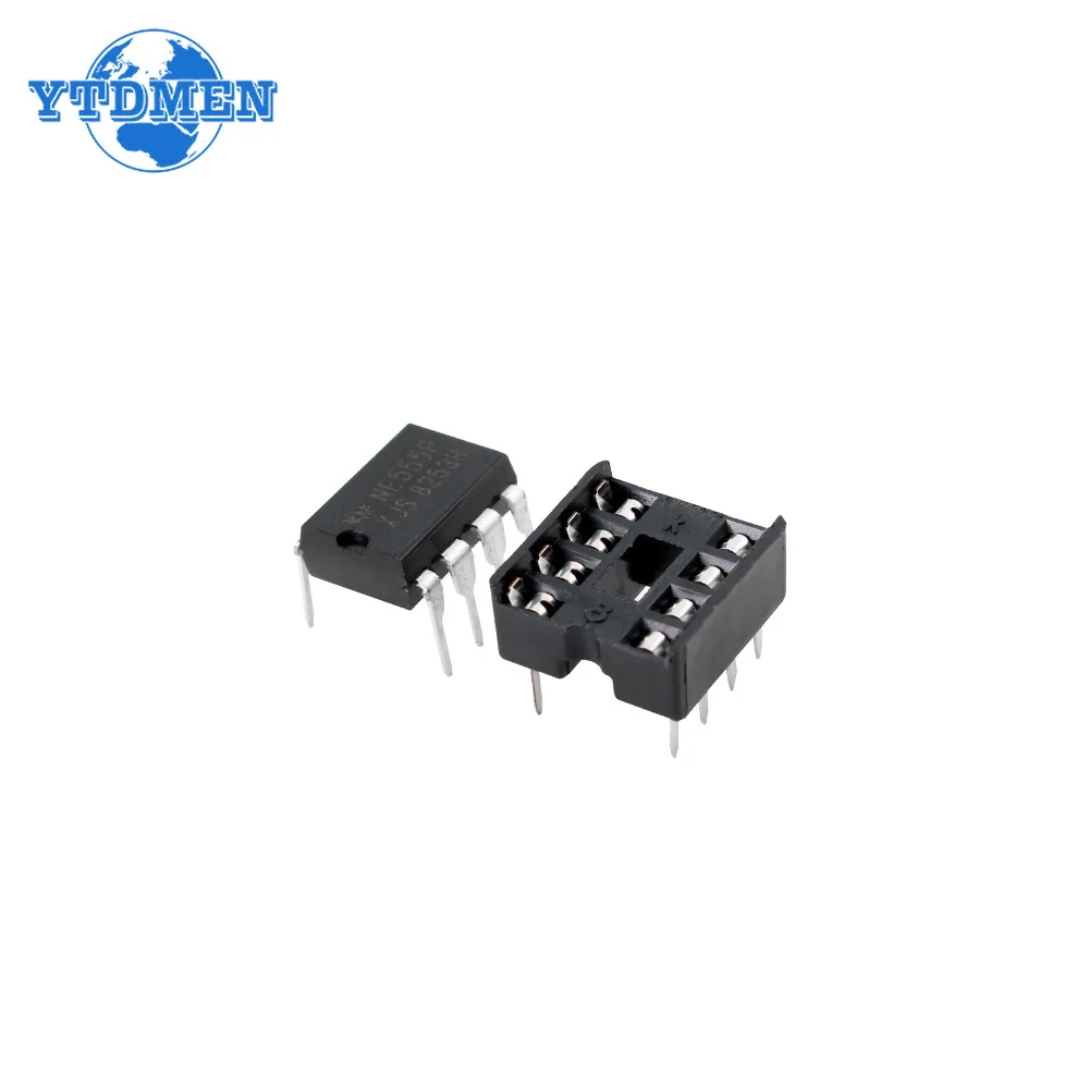 20PCS Timer Programming Oscillator Chip NE555 NE555P IC 555 & 8 Pin DIP Sockets Kit (10 Each)