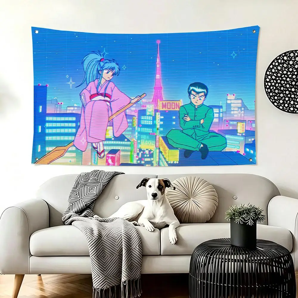 Urban Action Anime Y-Yu Yu Hakusho Flags  For Living Room Home Dorm Decor Wall Outdoor Camping Party Banner Gifts
