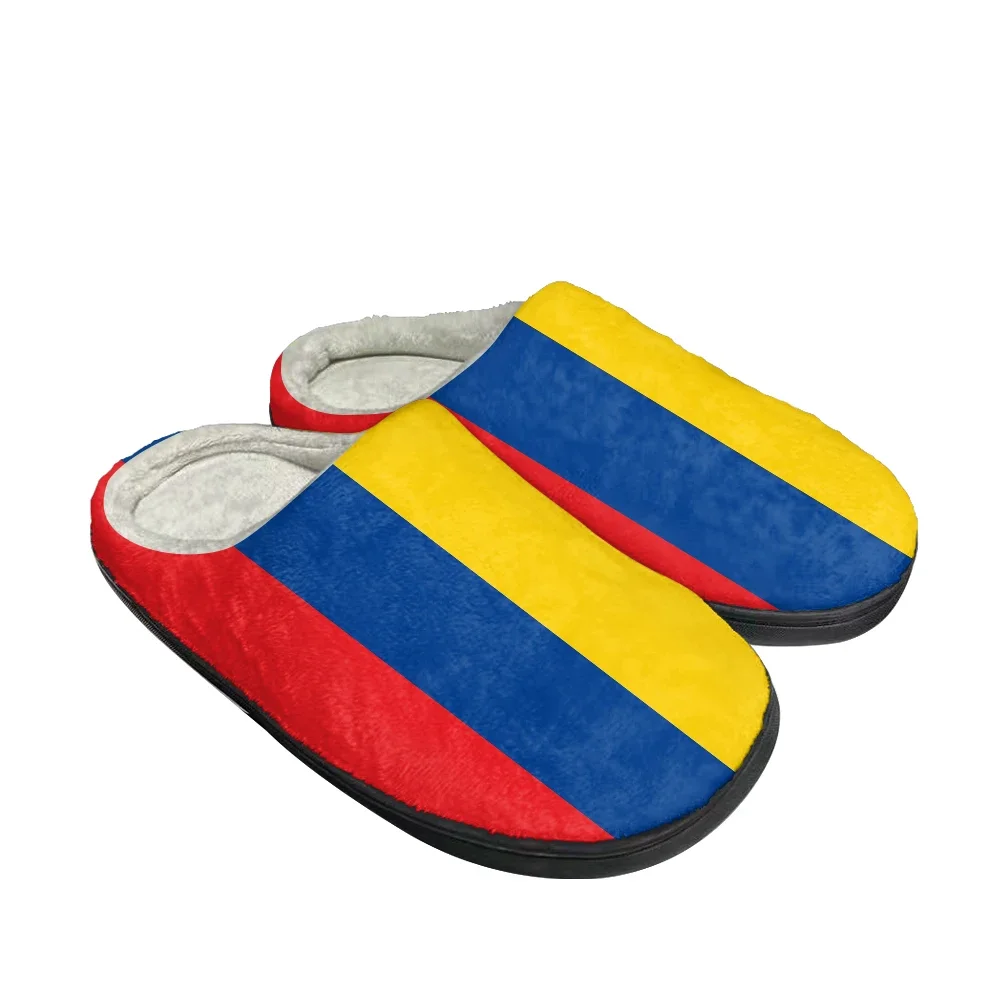 

Hot Colombia Flag Fashion Cotton Custom Slippers Mens Womens Sandals Plush Casual Keep Warm Shoes Thermal Comfortable Slipper