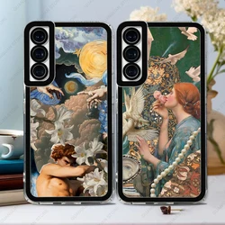 Phone Case For Samsung Galaxy S20 S21 S22 S23 S24 FE Plus Ultra A54 A53 A52 A34 5G TPU Soft Cover Retro Art Collage