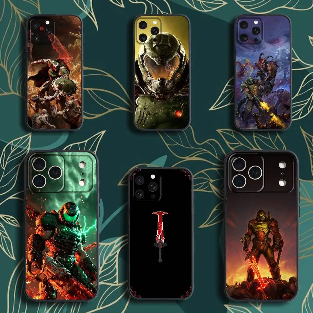 

G-Game C-Doom-ES Phone Case For iPhone 17,16,15,14,13,12,Pro,Max,Plus,E,SE4,Air,Mini Black Soft Box