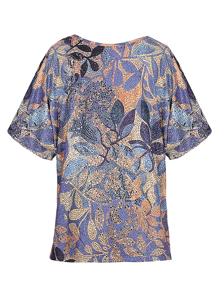 Plus Size 5XL t-shirt da donna O collo estate manica corta top stampa floreale abbigliamento donna oversize moda femminile Streetwear