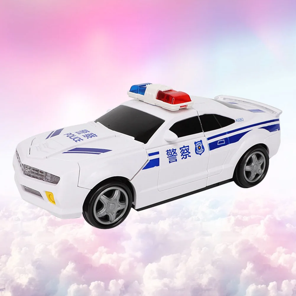 1 قطعة تضيء تحويل سيارة الشرطة للأطفال مجموعة لعب السيارة الكهربائية للتظاهر لعب الأدوار هدية ممتعة لا المطلوبة #6