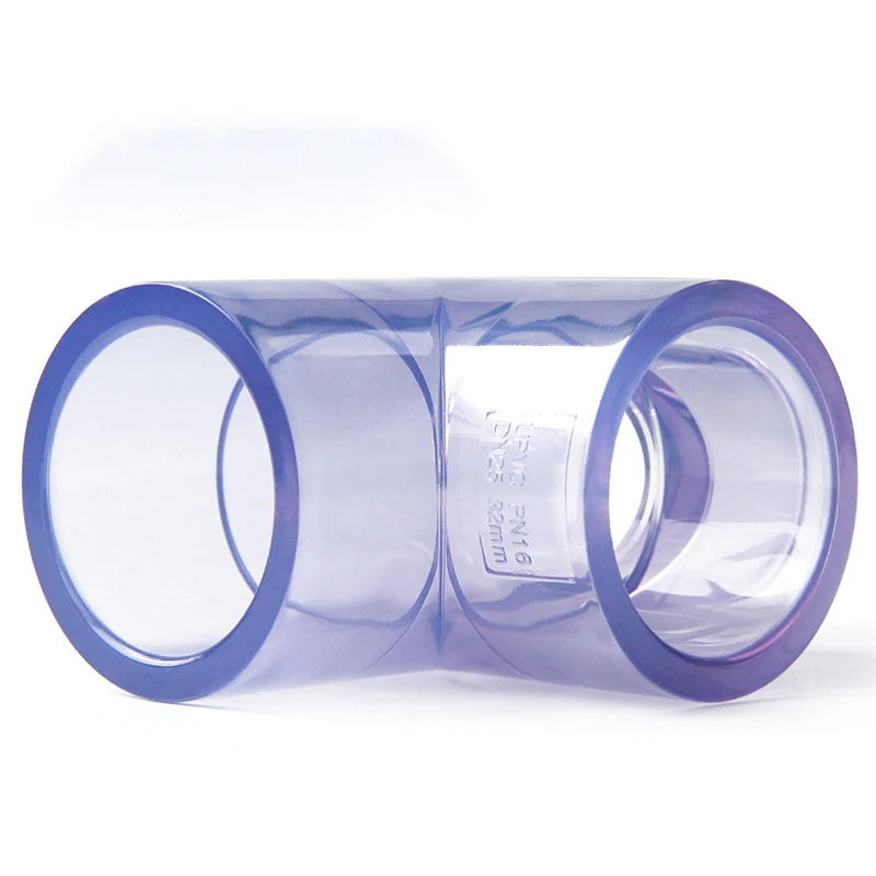 ID 20/25/32/40/50/63/75/90/110mm Clear T-shaped 3 Ways Equal Connector UPVC Pipe Fitting Garden Water Fish Tank Connector DIY