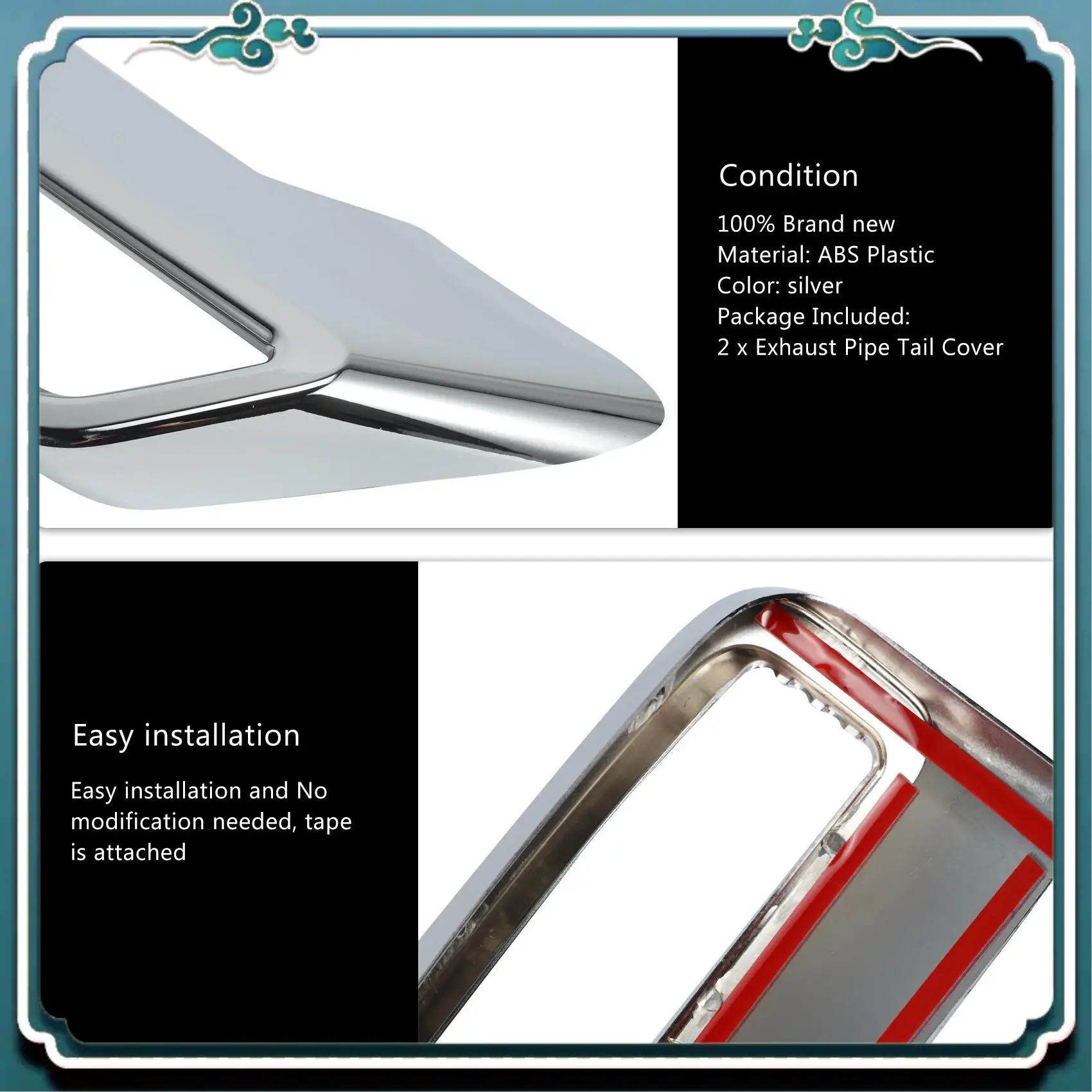

Premium For 3008 5008 Allure 2017 - 2019 Exhaust Pipe Tail Cover ABS Rear Exhaust Muffler End Pipe Cover Decoration Trim