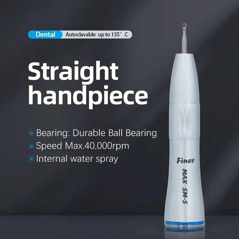 Dental Straight Handpiece Inner Water Spray Straight Piece Nose Cone  Blue 1:1 Slow Speed Low Rotation Dental Hand Piece