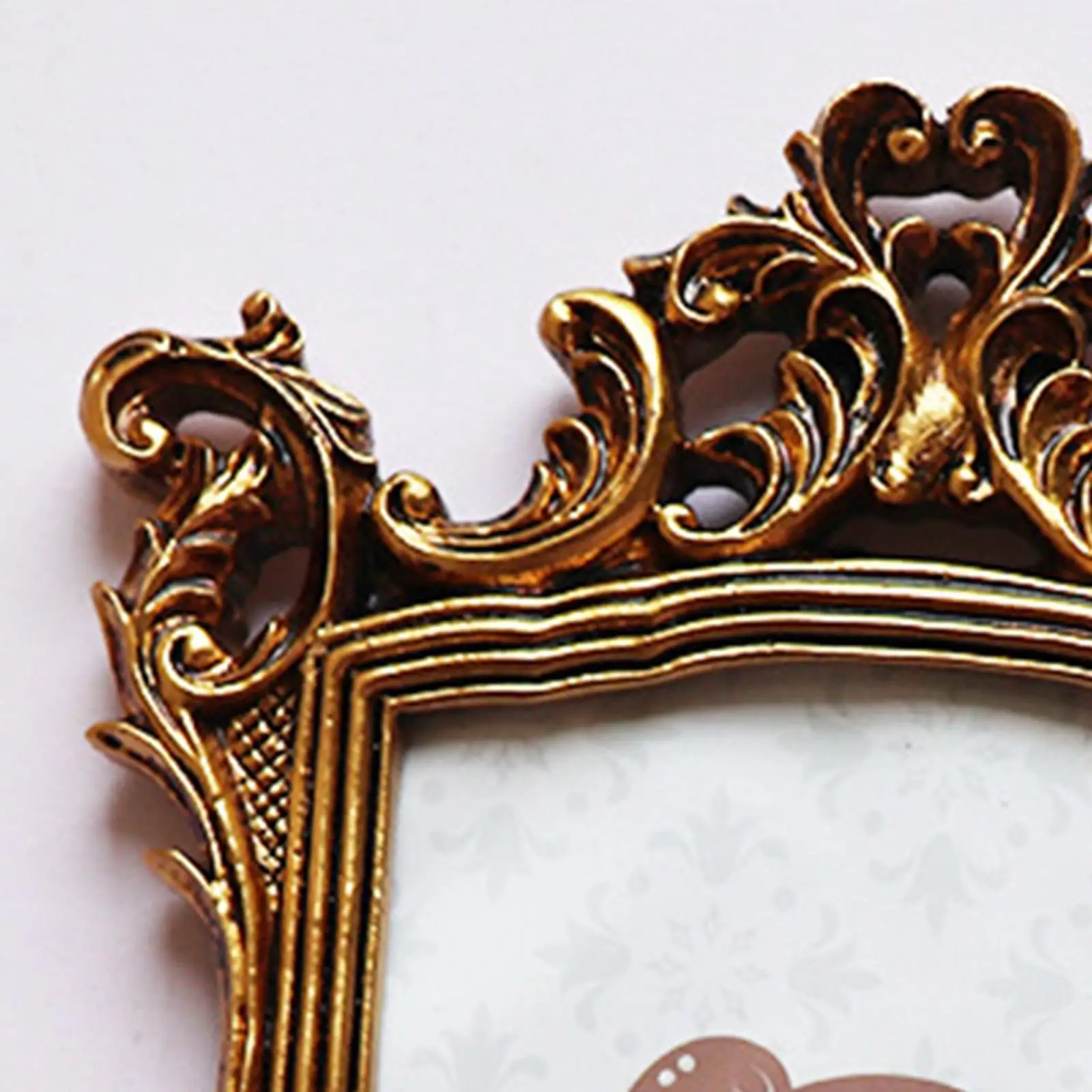 Embossed Rectangle Polyresin Picture Frame for 4x6inch Picture Wall European Style Elegant Mounting Resin Photo Frame for Garden