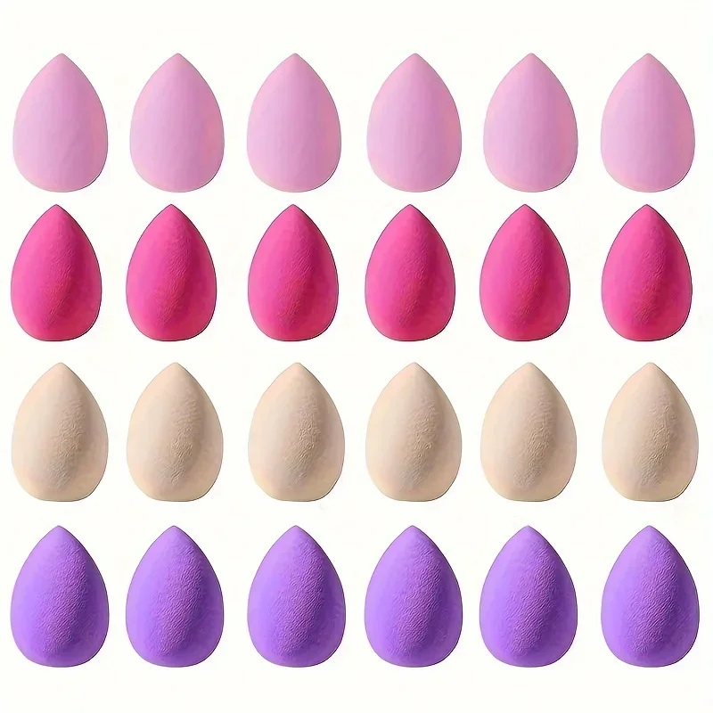 20 pçs esponjas de beleza maquiagem liquidificador seco molhado uso cosméticos puffs em cores aleatórias formas impecável fundação aplicação truques