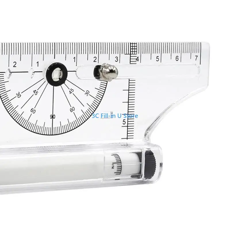 G8TA Complying Centring Relling Rauler Rauler Trawer Compass-School Stationery Protractor Tool