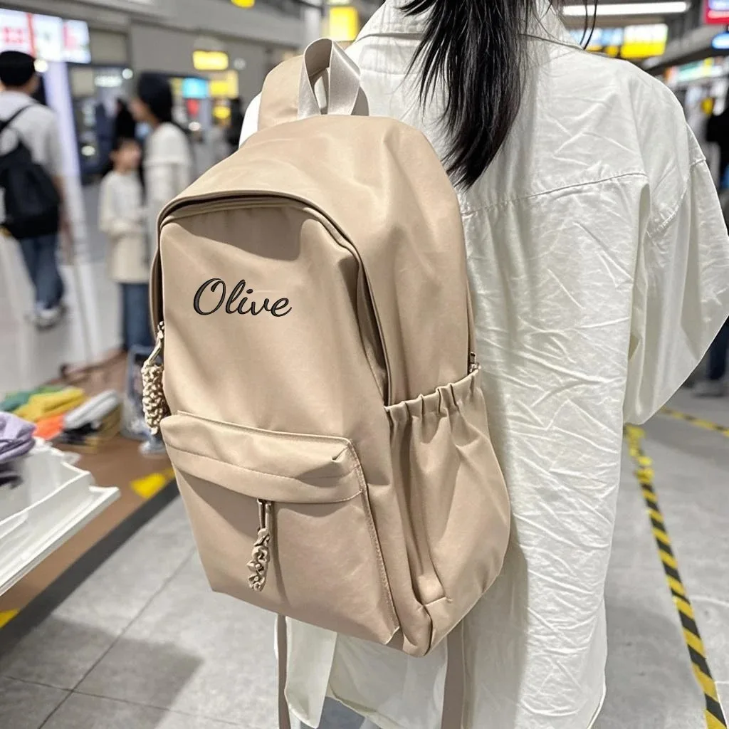 개인화 된 사용자 정의 텍스트 배낭 소녀 책가방 사용자 정의 가능한 수 놓은 이름 어린이 배낭 학교 및 선물을위한 대용량